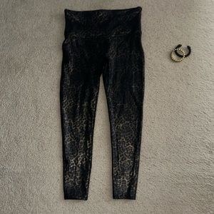 SPANX Faux Leather Leggings Leopard Print Women’s 2XL
